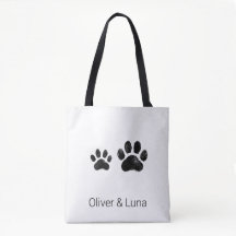Lienzo Minimalista de Dos Huellas de Mascotas con 