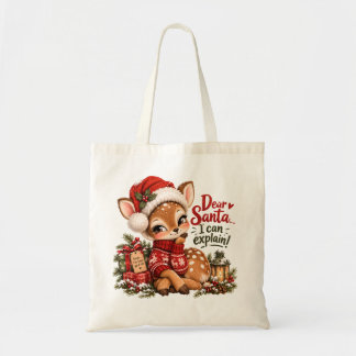 Bolso De Tela Lienzo personalizado de renos navideños lindos