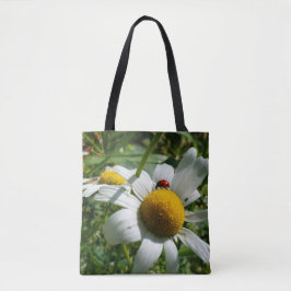 Bolso De Tela Lieveheersbeestje op margriet in de natuur.