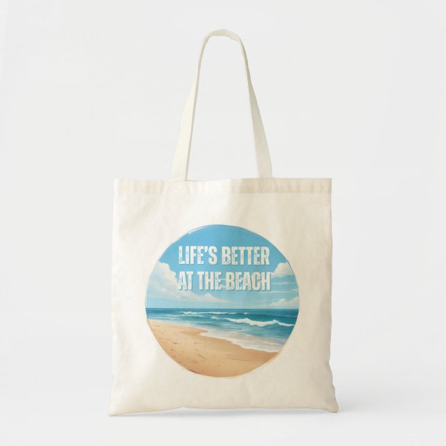 Bolso De Tela Life’s Better at the Beach, Summer Vacation (Frente)