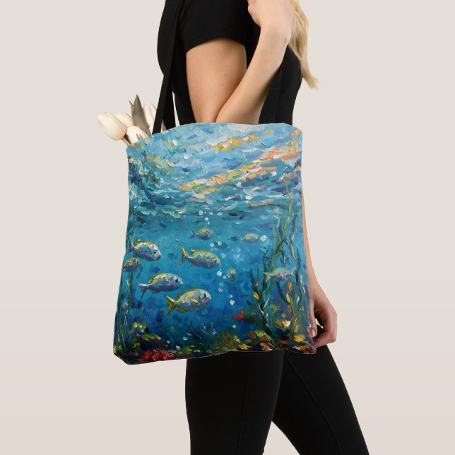 Bolso De Tela Life Under The Sea (Detalle)