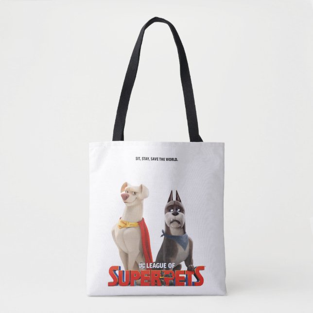 Bolso De Tela Liga DC de Super Mascotas Arte Teatral (Anverso)