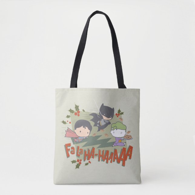 Bolso De Tela Liga de Justicia Chibi Holiday Cookie Chase (Anverso)