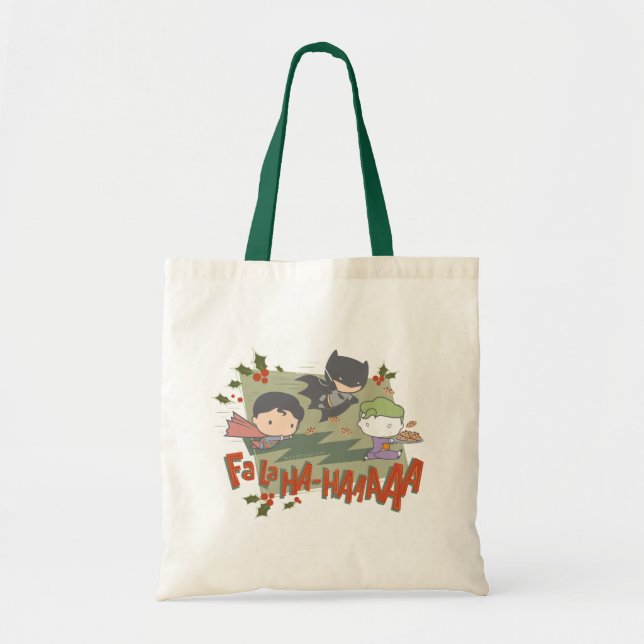 Bolso De Tela Liga de Justicia Chibi Holiday Cookie Chase (Frente)