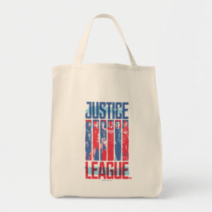 Bolso De Tela Liga de la Justicia   Arte pop de grupo azul y roj