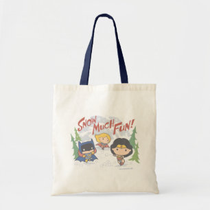 Bolso De Tela Liga de la Justicia Chibi Snowball Fight