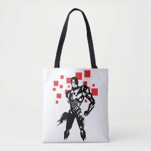 Bolso De Tela Liga de la Justicia   Cyborg Digital Noir Pop Art