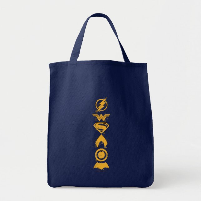 Bolso De Tela Liga de la Justicia | Diseño de símbolos de equipo (Frente)