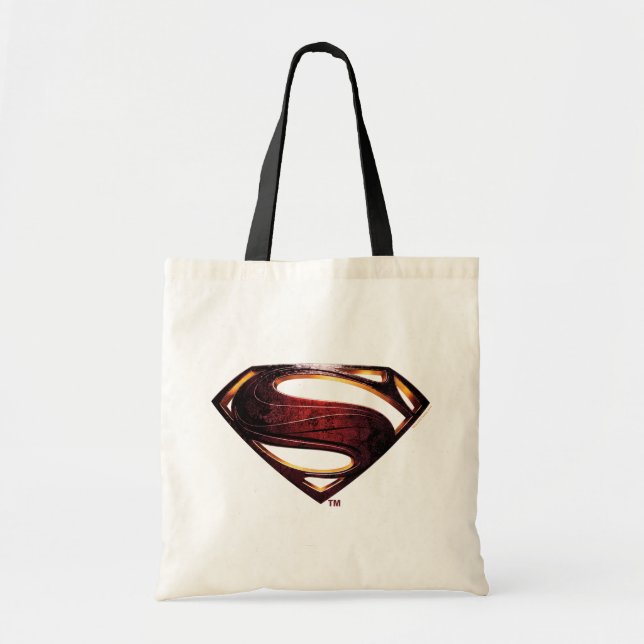 Bolso De Tela Liga de la Justicia | Símbolo de superman metálico (Frente)