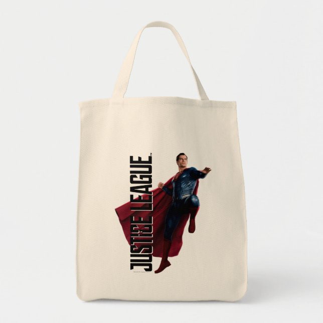 Bolso De Tela Liga de la Justicia | Superman En Battlefield (Frente)