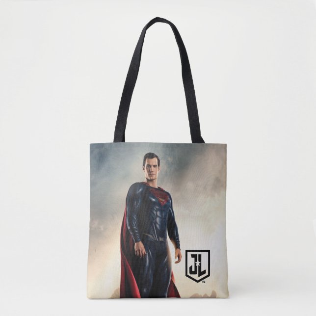 Bolso De Tela Liga de la Justicia | Superman En Battlefield (Anverso)