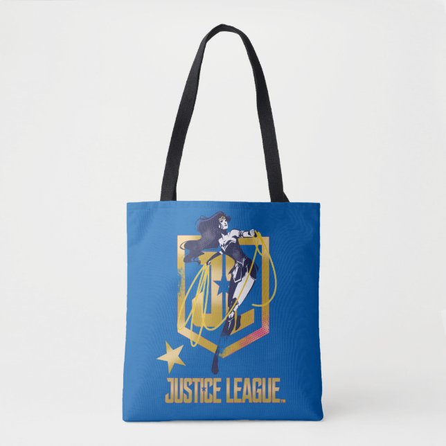 Bolso De Tela Liga de la Justicia | Wonwoman JL Logo Pop Art (Anverso)