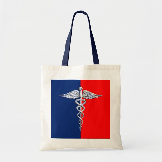 Bolso De Tela Liga de Símbolos Médicos Caduceos de Estilo Platea (Frente)