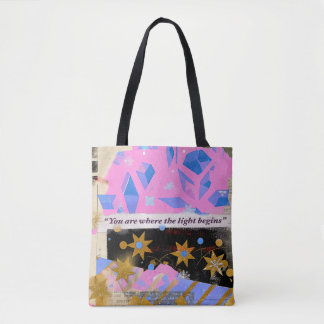 Bolso De Tela Light Begins – Tote de Arte Moderno