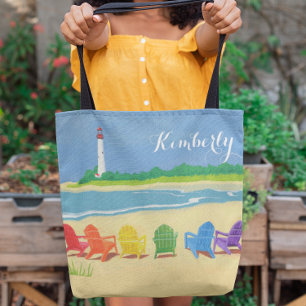 Bolso De Tela Lighthouse Beach Chairs Personalizada