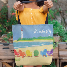 Bolso De Tela Lighthouse Beach Chairs Personalizada