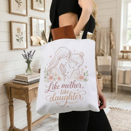 Bolso De Tela Like Mother Like Daughter - Minimalist Floral Moth