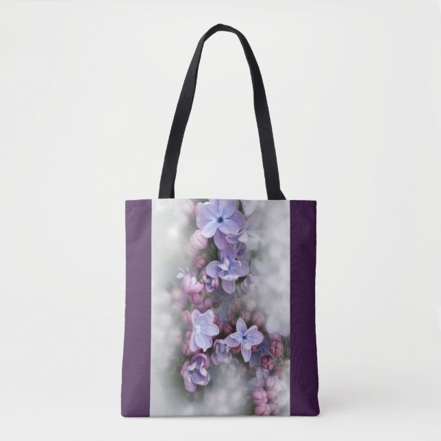 Bolso De Tela Lila en flor (Anverso)