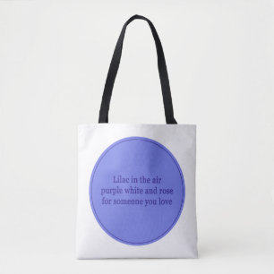 Bolso De Tela Lilac en el aire poemas de texto del Día de la Mad