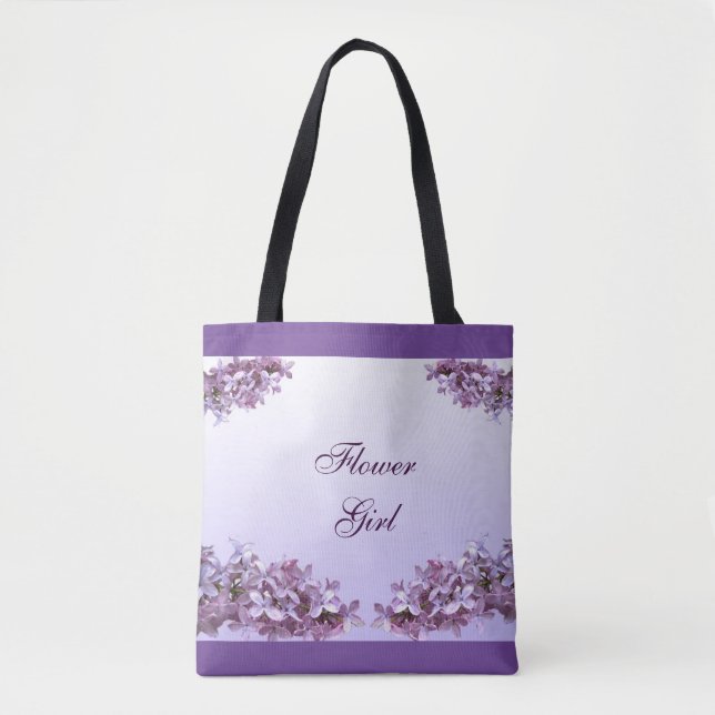 Bolso De Tela Lilac Flower Girl Boda Tote Bag (Anverso)