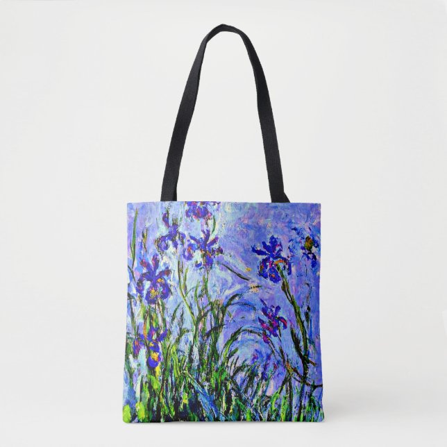 Bolso De Tela Lilac Irises de Claude Monet, (Anverso)