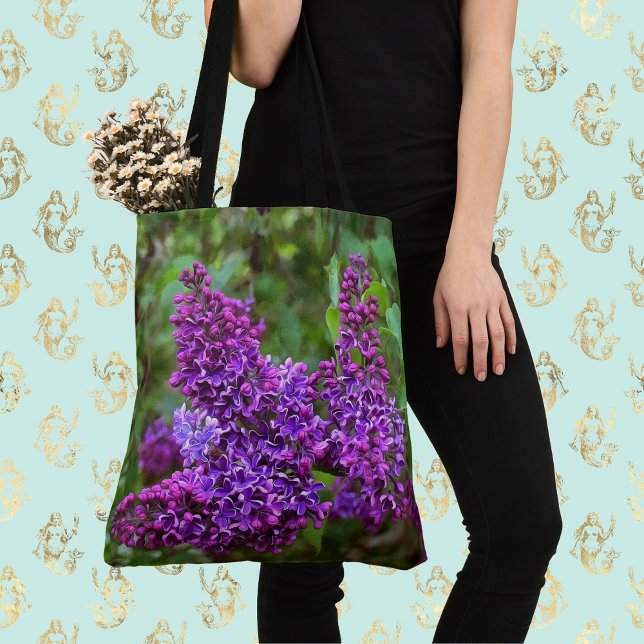 Bolso De Tela Lilacos morados en un día de primavera (Subido por el creador)