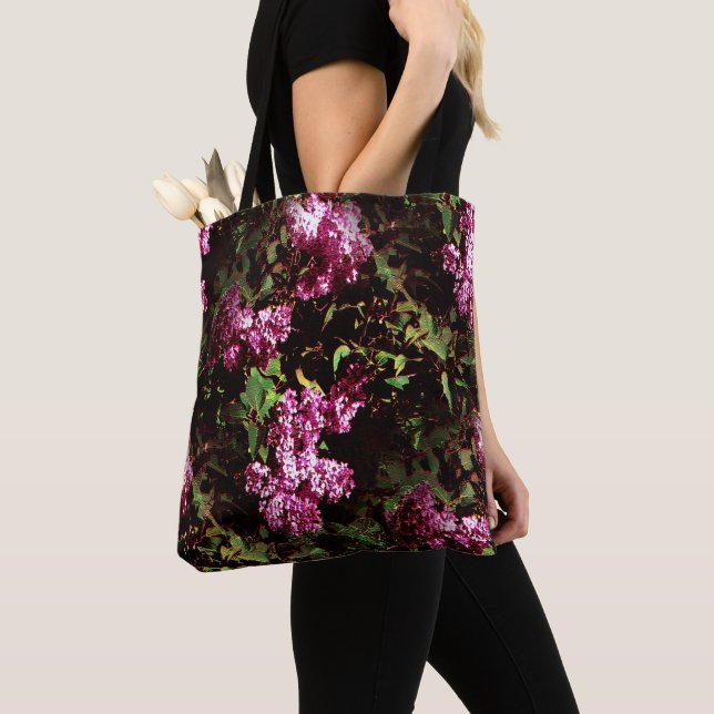 Bolso De Tela Lilacs de primavera...... (Detalle)