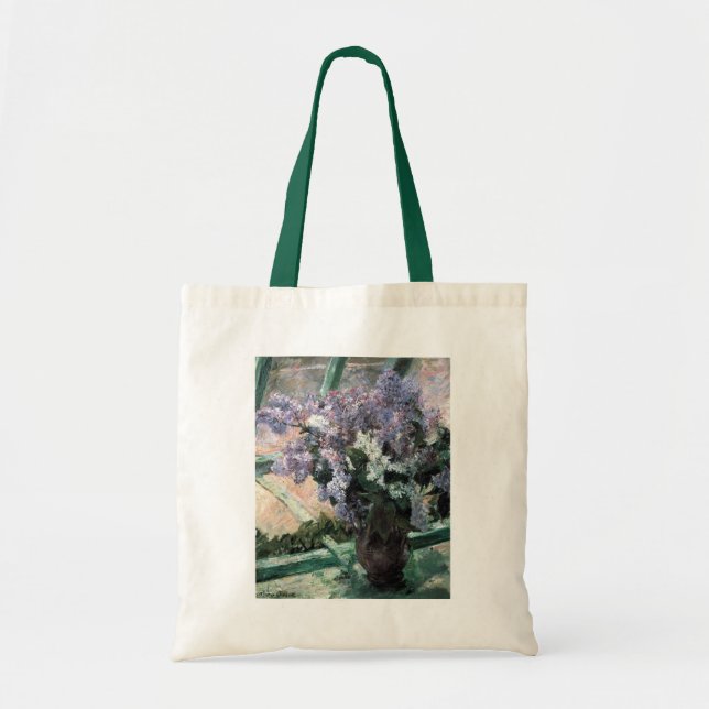 Bolso De Tela "Lilacs in a Window" de Cassatt (Frente)