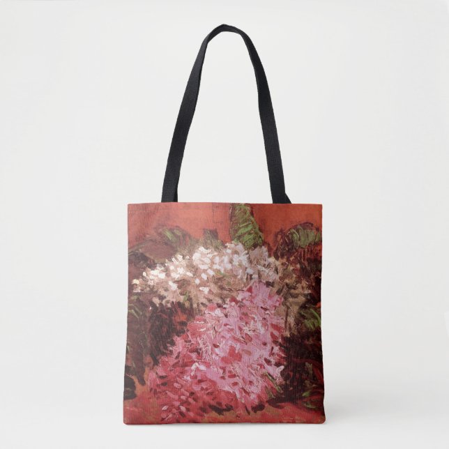 Bolso De Tela Lilacs rosas de Vincent van Gogh, Flor de vida mue (Anverso)