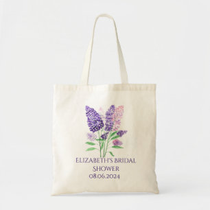 Bolso De Tela Lilas flores púrpura acuarela naturaleza Novia
