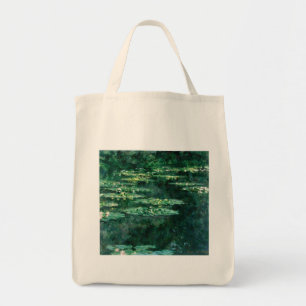 Bolso De Tela LILLAS DE AGUA EN EL ESTANQUE VERDE de Claude Mone