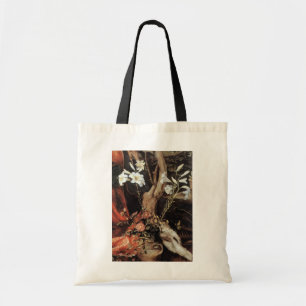 BOLSO DE TELA LILLAS Y ROSAS BLANCOS - MAGIA DE NAVIDADES