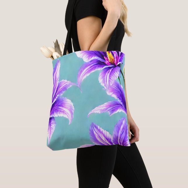 Bolso De Tela Lilly púrpura del patrón del valle (Detalle)