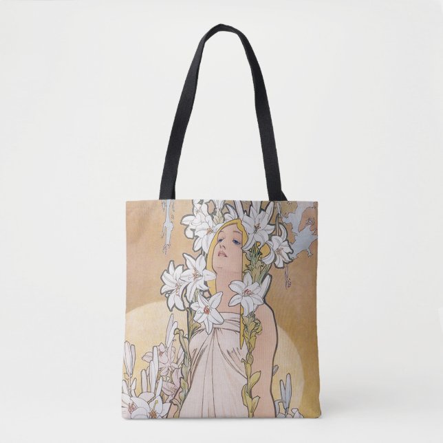 Bolso De Tela Lily (Cuatro Flores), Alphonse Mucha (Anverso)