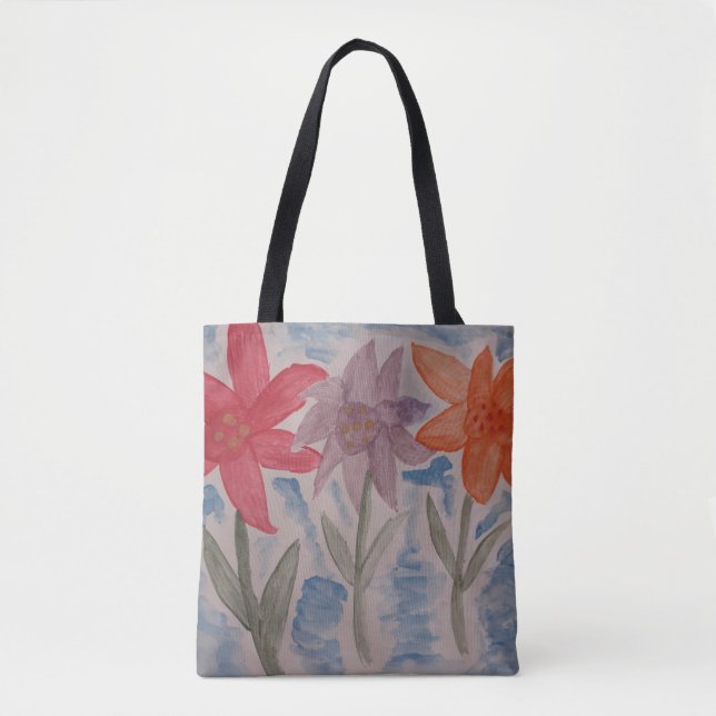 Bolso De Tela Lily Flowers (Anverso)