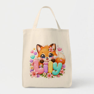 Bolso De Tela Lily Fox Kawaii Bonito Nombre Floral Madera Rosa P
