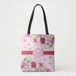 Bolso De Tela Lily y Peony Floral Pink