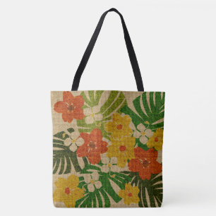 Bolso De Tela Limahuli Garden Vintage Hawaii Floral Beach Bag