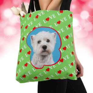 Bolso De Tela Lime Green LOVE Moderno Elegant Green Personalizad