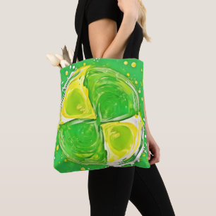 Bolso De Tela Lime Green Spiral
