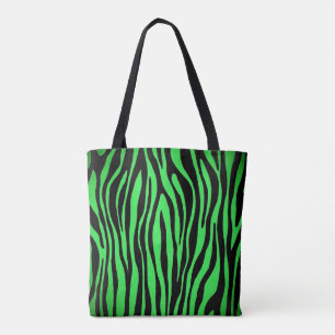 Bolso De Tela Lime Green Zebra