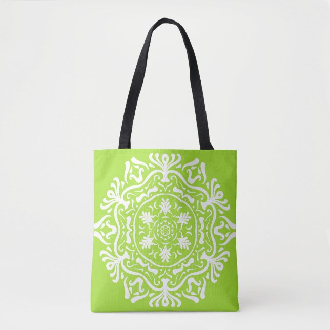 Bolso De Tela Lime Mandala (Anverso)