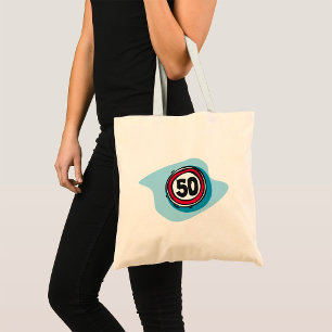 Bolso De Tela Límite de velocidad 50 Road Rótulo Tote Bag