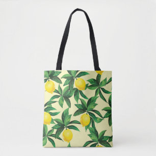 Bolso De Tela Limón vintage, patrón decorativo sin costuras