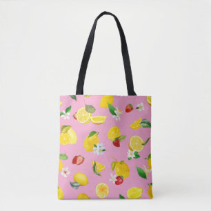 Bolso De Tela Limón y fresa 1