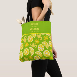 Bolso De Tela limones citrus limonada chef lindo verde