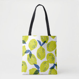 Bolso De Tela Limones jugosos: patrón inoxidable vintage.