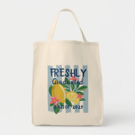 Bolso De Tela Limones Rayas Azules Recién Graduado