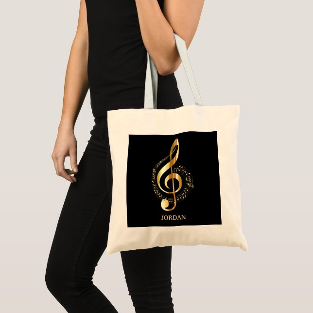 Bolso De Tela Limpiador de oro sobre negro (Anverso (producto))