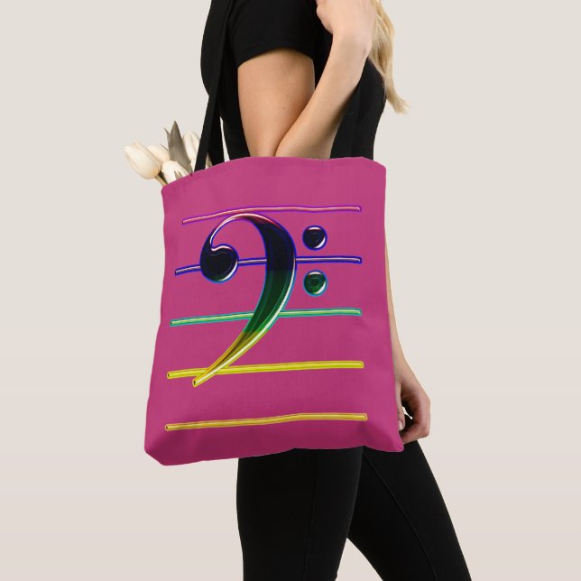 Bolso De Tela Limpieza de lubina arcoiris sobre rosa (Detalle)